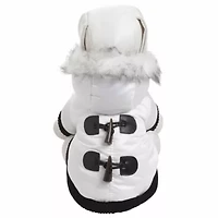 The Pet Life Aspen Winter-White Fashion Parka Coat