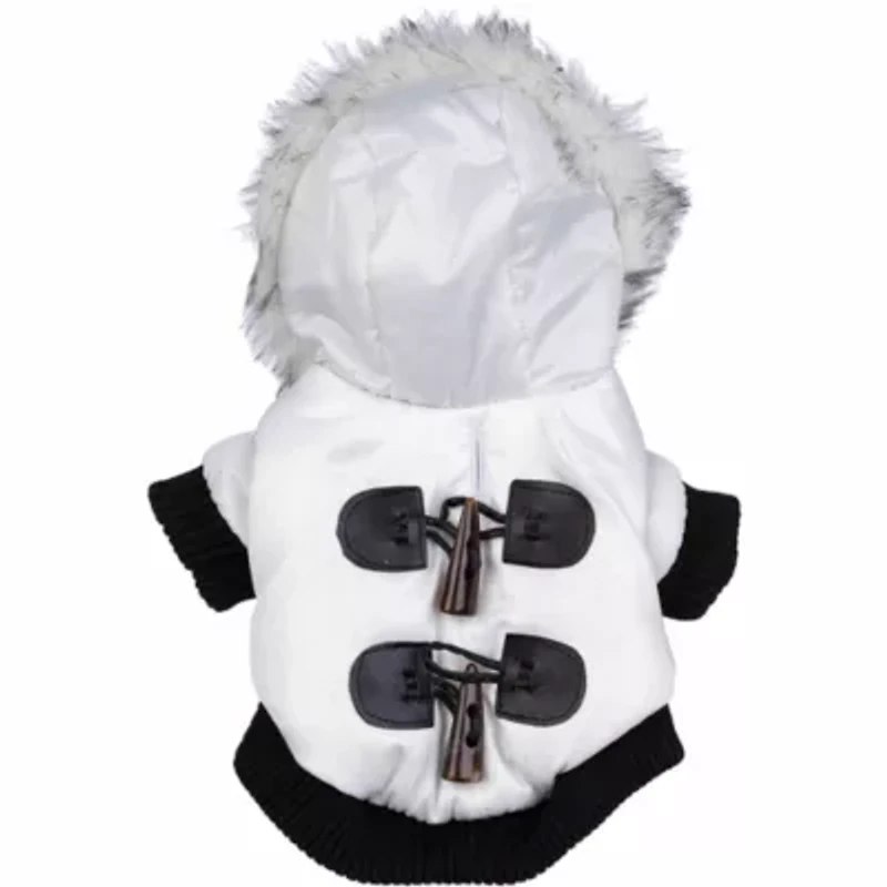The Pet Life Aspen Winter-White Fashion Parka Coat
