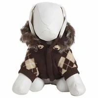 The Pet Life Designer Patterned Suede Argyle Sweater Jacket