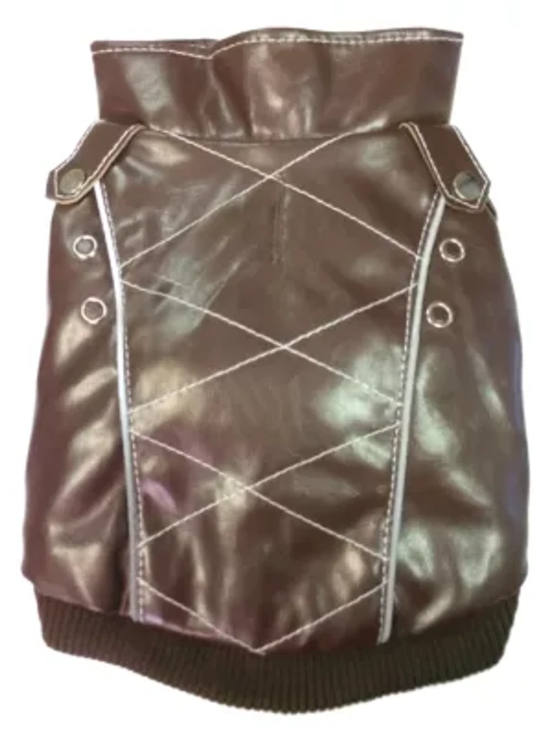 The Pet Life Wuff-Rider Fashion Suede Stitched Coat