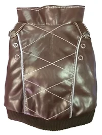 The Pet Life Wuff-Rider Fashion Suede Stitched Coat