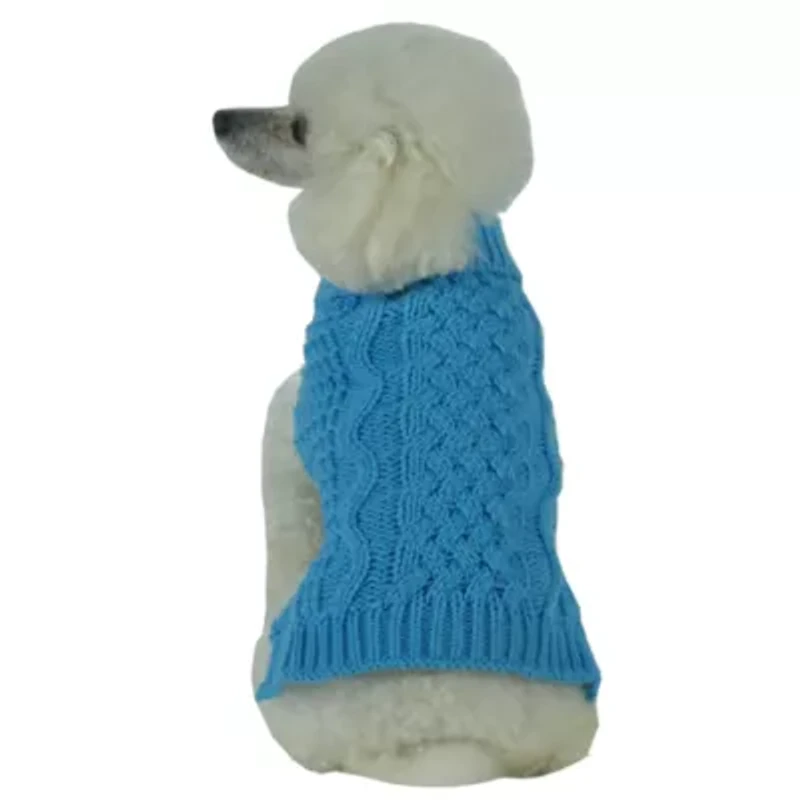 The Pet Life Swivel-Swirl Heavy Cable Knitted Fashion Designer Dog Sweater