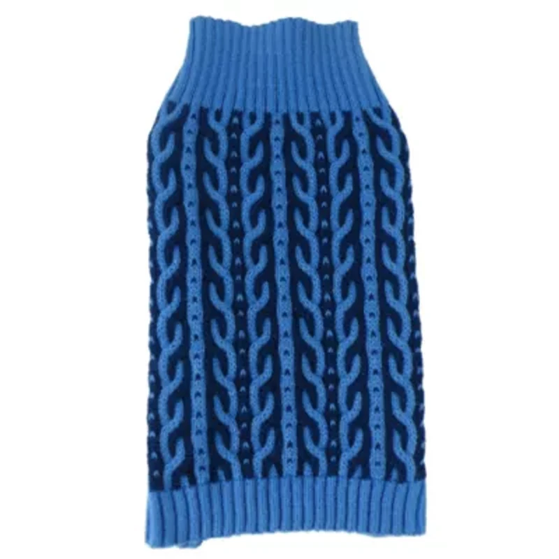 The Pet Life Harmonious Dual Color Weaved Heavy Cable Knitted Fashion Designer Dog Sweater