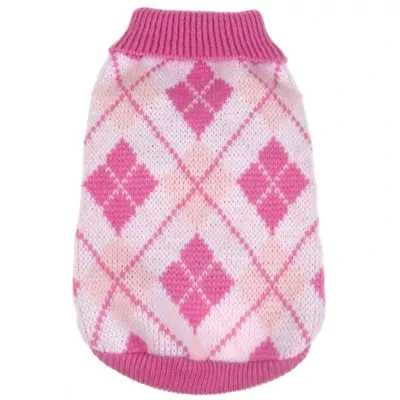 The Pet Life Argyle Style Ribbed Fashion Sweater