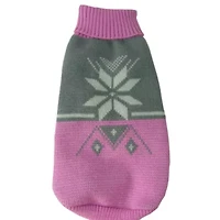 The Pet Life Snow Flake Cable-Knit Ribbed FashionTurtle Neck Dog Sweater
