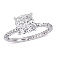 Womens 1/10 CT. T.W. White Moissanite 14K Gold Engagement Ring