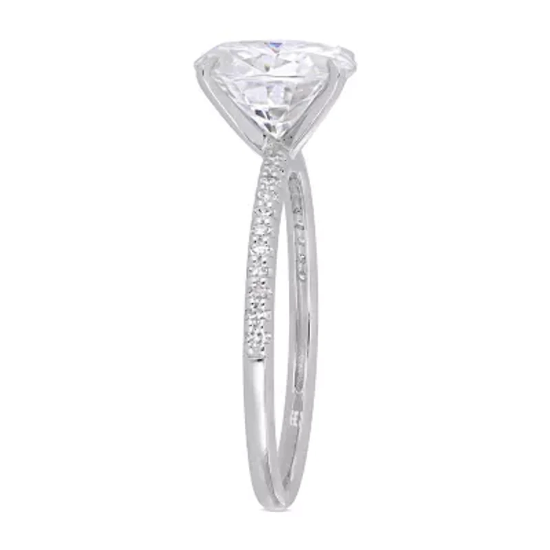 Womens 1/10 CT. T.W. White Moissanite 14K Gold Engagement Ring