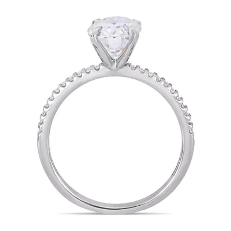 Womens 1/10 CT. T.W. White Moissanite 14K Gold Engagement Ring