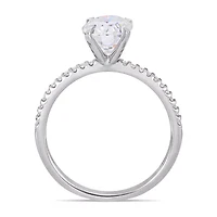 Womens 1/10 CT. T.W. White Moissanite 14K Gold Engagement Ring