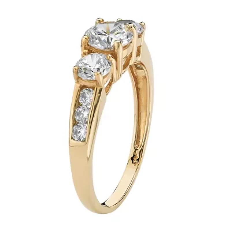 DiamonArt® Womens 1 7/8 CT. T.W. White Cubic Zirconia 10K Gold Engagement Ring