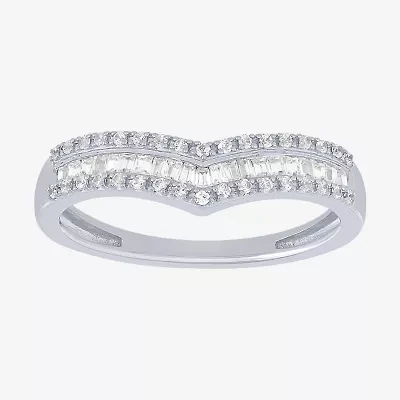 Chevron 1/4 CT.T.W. Natural Diamond 10K Gold Wedding Band