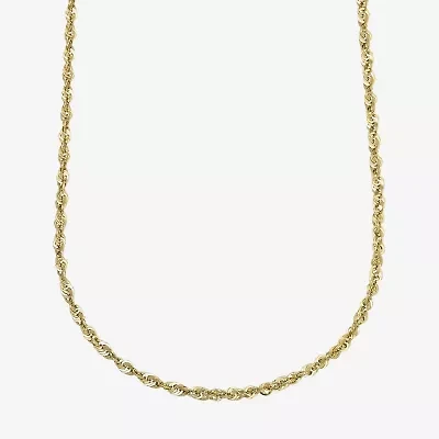 10K Gold 18 - 24 Inch Hollow Rope Chain Necklace