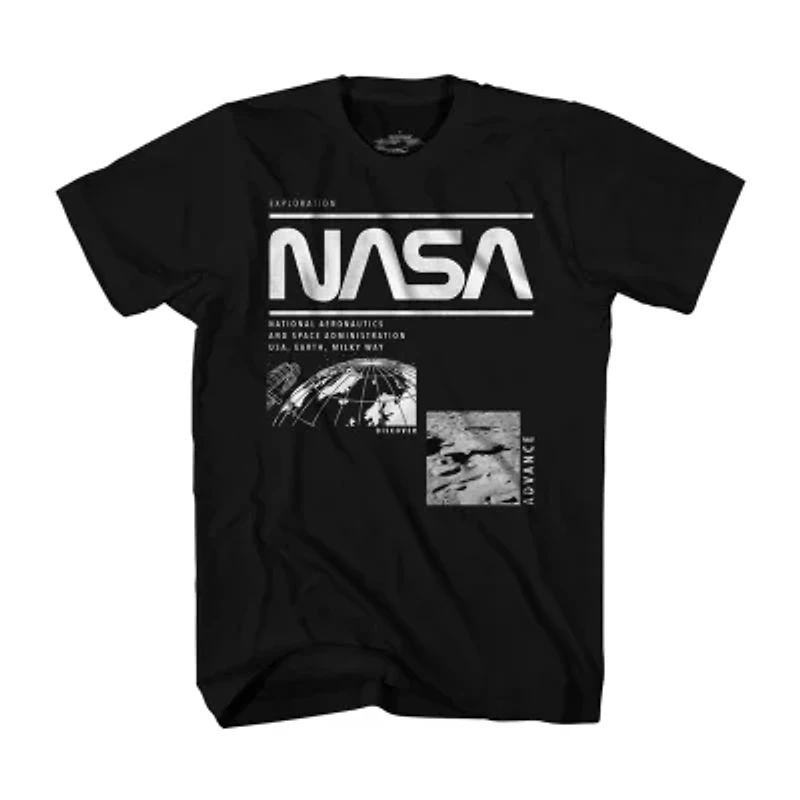 Little & Big Kid Boys Crew Neck Short Sleeve Regular Fit NASA Graphic T-Shirt