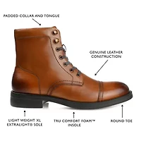 Thomas And Vine Mens Darko Block Heel Lace-Up Boots