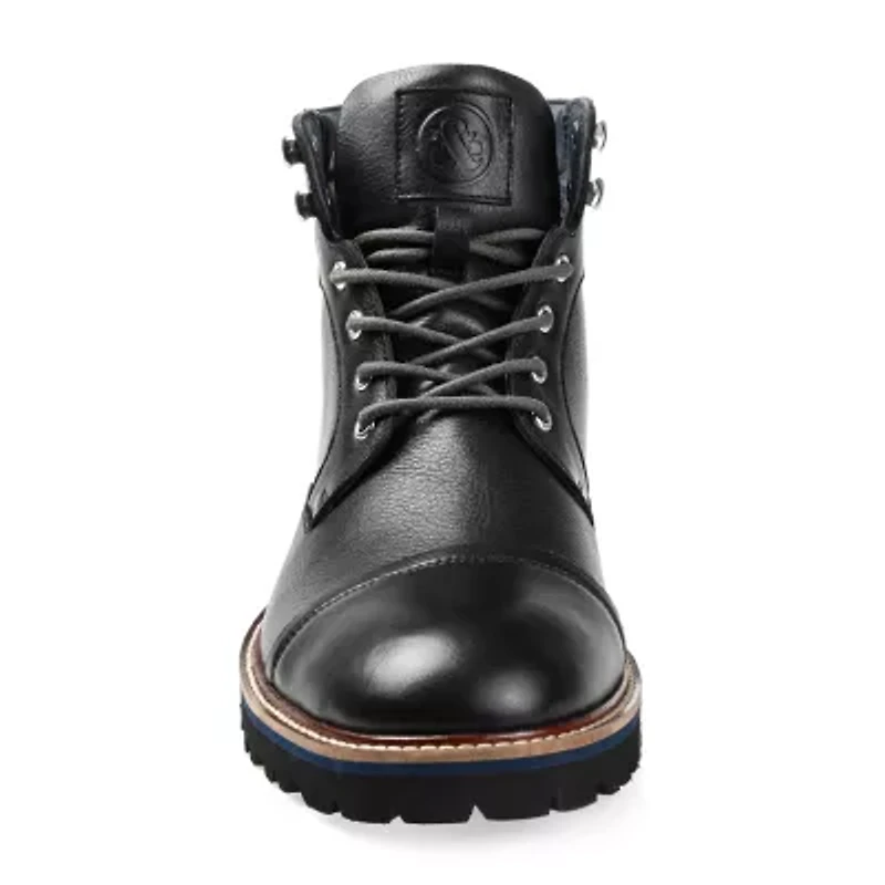 Thomas And Vine Mens Reddick Block Heel Lace-Up Boots
