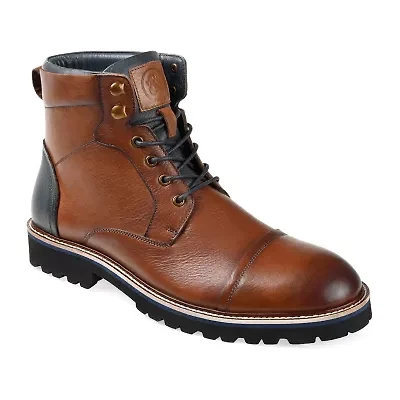 Thomas And Vine Mens Reddick Block Heel Lace-Up Boots