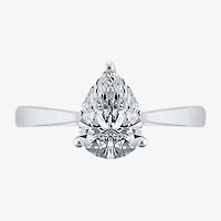 (H-I / SI2) Womens 1 1/2 CT. Lab-Grown White Diamond 14K Gold Pear Solitaire Engagement Ring