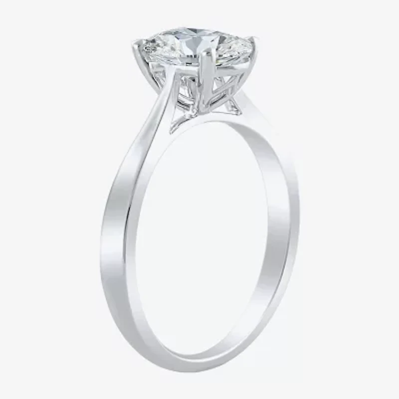 (H-I / SI2) Womens 1 1/2 CT. Lab-Grown White Diamond 14K Gold Oval Solitaire Engagement Ring