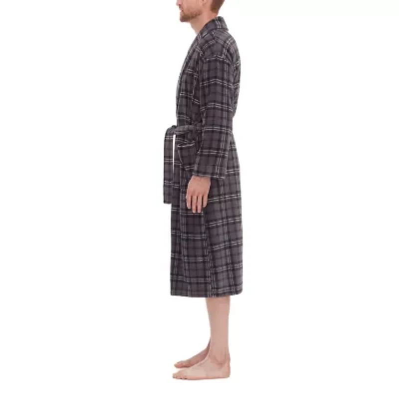 Residence Mens Big and Tall Fleece Long Sleeve Length Robe