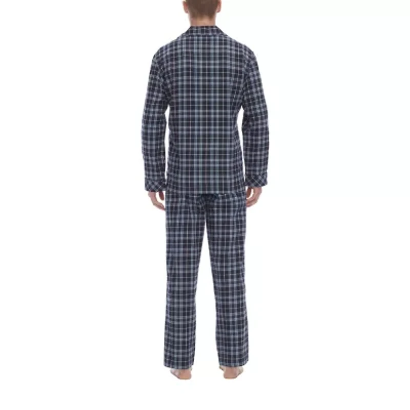 Residence Flannel Mens Long Sleeve 2-pc. Pajama Sets