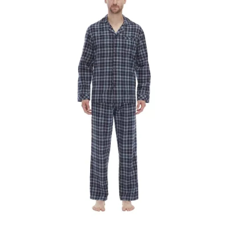 Residence Flannel Mens Long Sleeve 2-pc. Pajama Sets