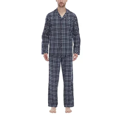 Residence Flannel Mens Long Sleeve 2-pc. Pajama Sets