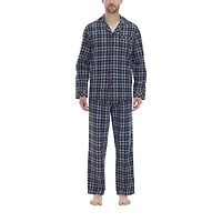 Residence Flannel Mens Long Sleeve 2-pc. Pajama Sets