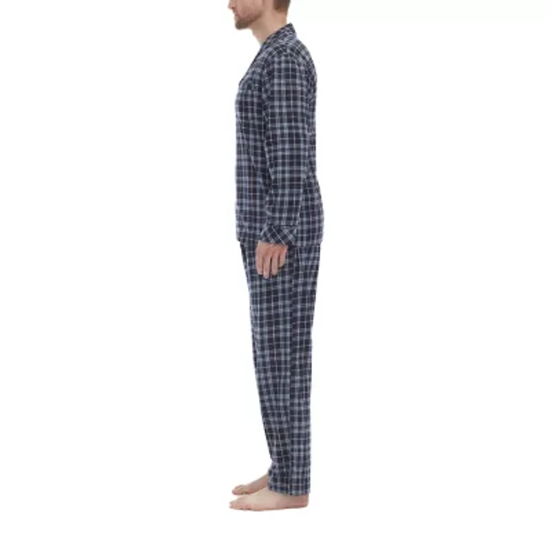 Residence Flannel Mens Long Sleeve 2-pc. Pajama Sets