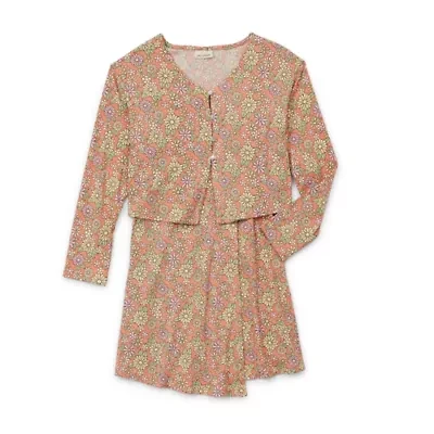 Self Esteem Big Kid Girls Rib Knit Plaid Dress Set