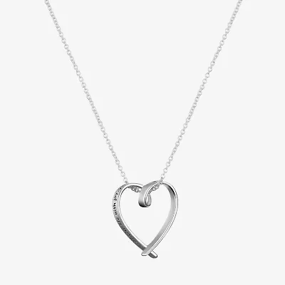 Footnotes Friend Womens Sterling Silver Heart 16 Inch Pendant Necklace