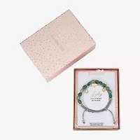 Footnotes Horseshoe Elephant Womens Green Aventurine Clover Bolo Bracelet