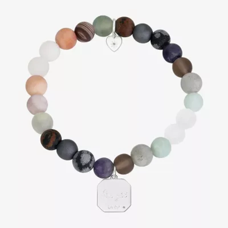 Footnotes Elephant Womens Multi Color Cubic Zirconia Beaded Bracelet