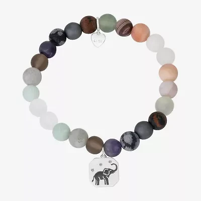 Footnotes Elephant Womens Multi Color Cubic Zirconia Beaded Bracelet