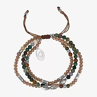 Footnotes Triple Strand Womens Brown Jasper Bolo Bracelet