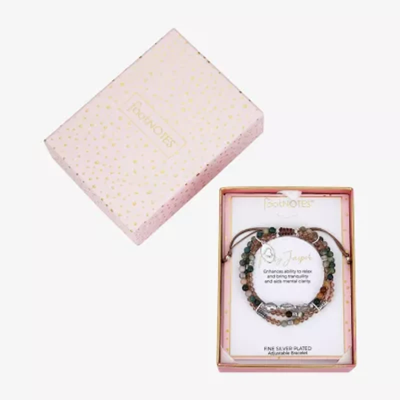 Footnotes Triple Strand Womens Brown Jasper Bolo Bracelet