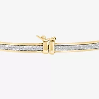 18k Gold Over Sterling Silver Glitter Hoop Earrings and Bangle Set