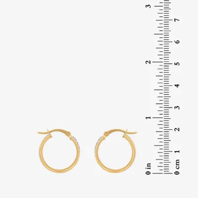 18k Gold Over Sterling Silver Glitter Hoop Earrings and Bangle Set