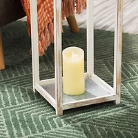 Glitzhome Farmhouse Modern Wood Metal 2-pc. Decorative Lantern