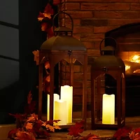 Glitzhome Farmhouse Modern Wood Metal 2-pc. Decorative Lantern