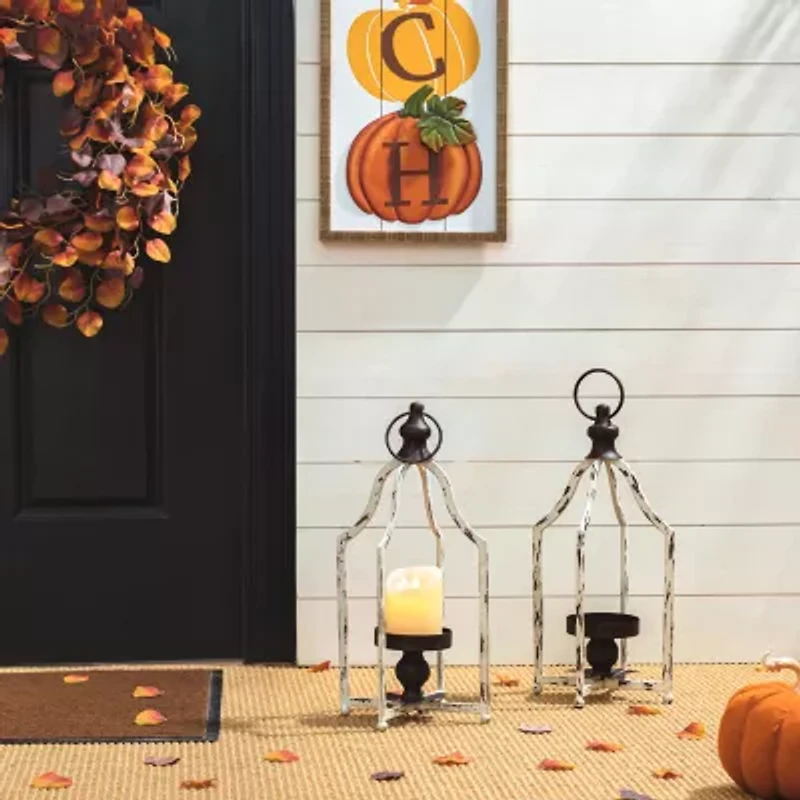 Glitzhome Small Farmhouse Metal 2-pc. Decorative Lantern