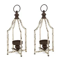 Glitzhome Small Farmhouse Metal 2-pc. Decorative Lantern