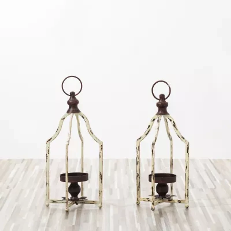 Glitzhome Small Farmhouse Metal 2-pc. Decorative Lantern