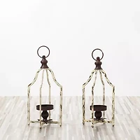 Glitzhome Small Farmhouse Metal 2-pc. Decorative Lantern