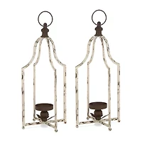 Glitzhome Large Farmhouse Metal 2-pc. Decorative Lantern