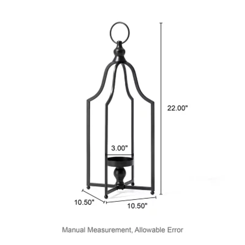 Glitzhome Farmhouse Black Metal 2-pc. Decorative Lantern