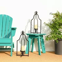 Glitzhome Farmhouse Black Metal 2-pc. Decorative Lantern