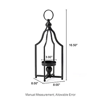Glitzhome Small Farmhouse Black Metal 2-pc. Decorative Lantern