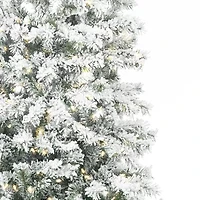 7.5' Flocked Pencil Christmas Tree