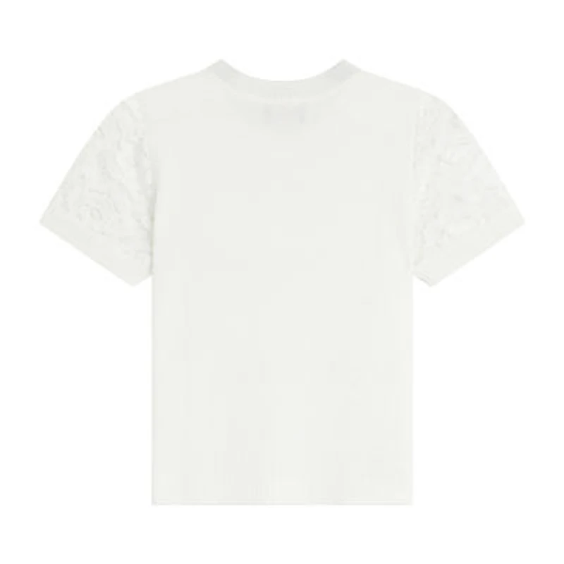 Byer California Big Kid Girls Crew Neck Short Sleeve Blouse