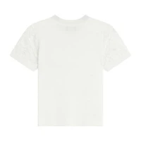 Byer California Big Kid Girls Crew Neck Short Sleeve Blouse